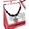 Pulsera negra de los 7 nudos de protección y Tetragramatón de plata