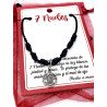 Pulsera negra de los 7 nudos de protección y Tetragramatón de plata