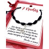 Pulsera negra de los 7 nudos de protección y Nudo de Brujas - Turmalina