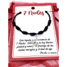 Pulsera negra de los 7 nudos de protección y Nudo de Brujas - Turmalina