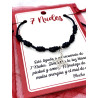 Pulsera negra de los 7 nudos de protección y Nudo de Brujas - Turmalina