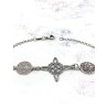Triple protection silver anklet: Witches Knot, Tetragrammaton and Saint Benedict Medal