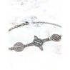 Triple protection silver anklet: Witches Knot, Tetragrammaton and Saint Benedict Medal