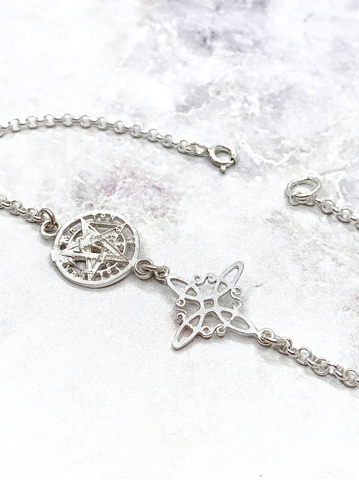 'Agatha' Witches' Knot and Tetragrammaton anklet - Extreme Double Protection