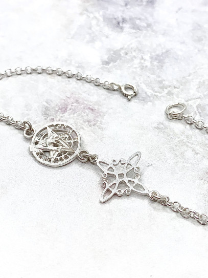'Agatha' Witches' Knot and Tetragrammaton anklet - Extreme Double Protection