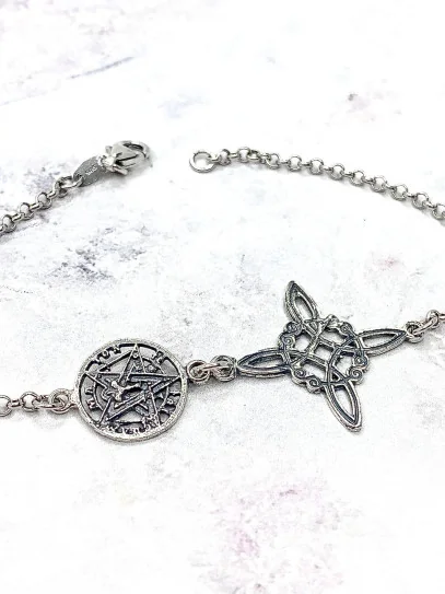 Witches Knot and Tetragrammaton 'Aristide' anklet - Double Protection