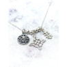 Triple protection silver necklace: Witch's Knot, Caravaca Cross and Tetragrammaton