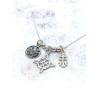 Triple protection silver necklace: Witch's Knot, Caravaca Cross and Tetragrammaton