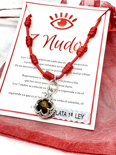 'Gotland' Tiger's Eye 7-Knot Bracelet - Protection and Luck