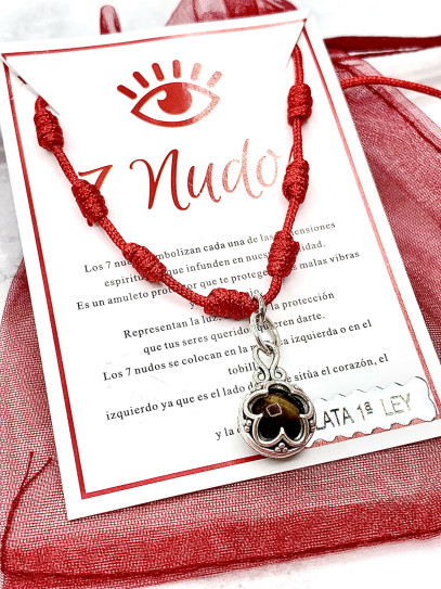 'Gotland' Tiger's Eye 7-Knot Bracelet - Protection and Luck