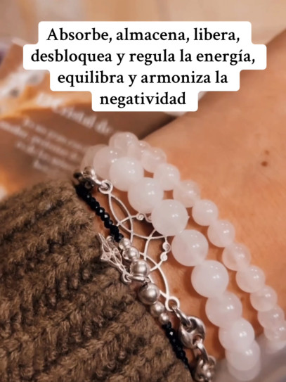 Pulsera 'Asha' de Cuarzo blanco 8mm | Salud y limpieza