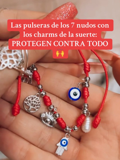 Polsera dels 7 nusos de protecció i charms de la sort