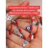 Pulsera de los 7 nudos de protección y charms de la suerte
