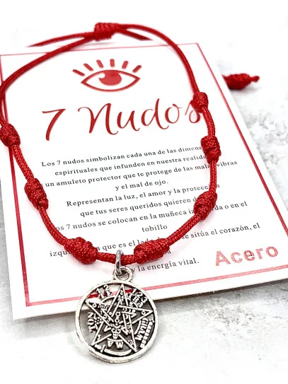 Polsera dels 7 nusos de protecció i Tetragramató - Acer Inoxidable