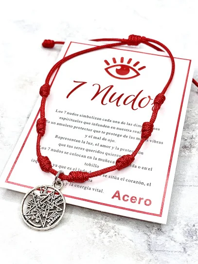 Polsera dels 7 nusos de protecció i Tetragramató - Acer Inoxidable