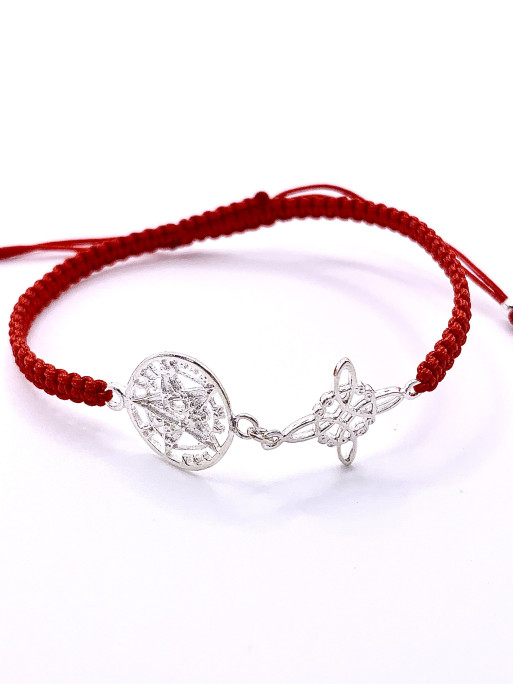 Witches Knot and Tetragrammaton Macrame Bracelet - Extreme Double Protection