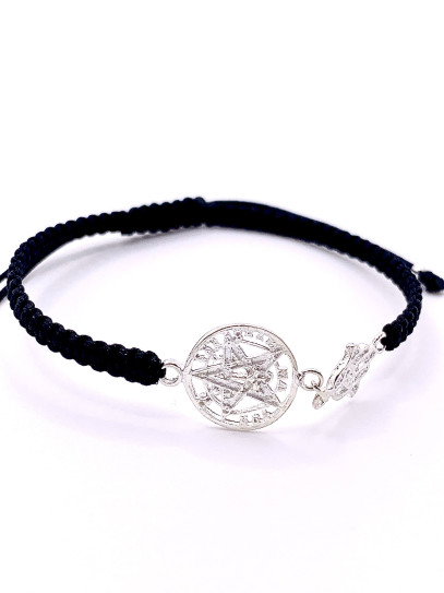 Tetragrammaton and Hand of Fatima macramé bracelet - Extreme double protection