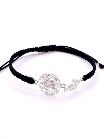 Tetragrammaton and Hand of Fatima macramé bracelet - Extreme double protection