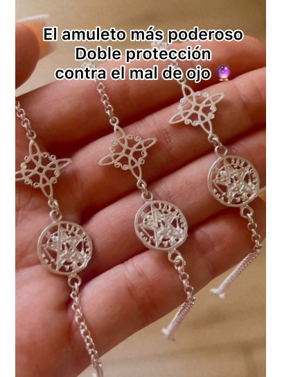 'Agatha' Witches' Knot and Tetragrammaton anklet - Extreme Double Protection