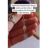 Collar triple protección: Nudo de Bruja, Medalla Virgen de la Milagrosa Amatista y Tetragramatón