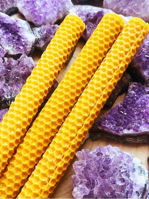 Pack of 8 honey candles for the 11th and 22nd of each month (20 cm x 2 cm)