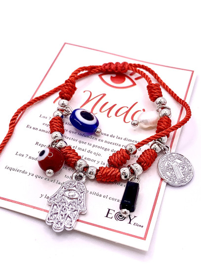 Polsera dels 7 nusos de protecció i charms de la sort