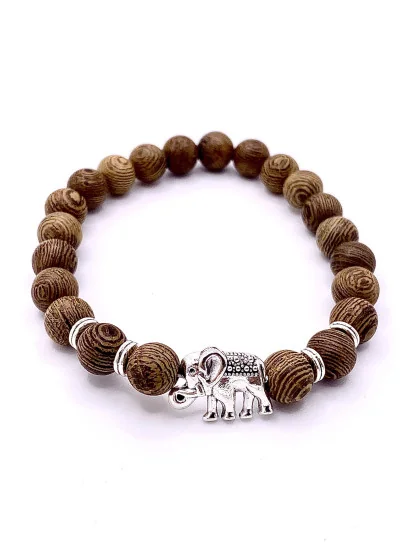 Lignum vitae 'Shiva' Bracelet - Lucky Elephant