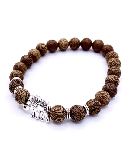 Pulsera 'Shiva' de Palo Santo - Elefante de la buena suerte