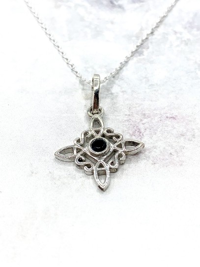 Witches Knot and Black obsidian 'Bridget' necklace