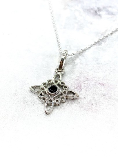 Witches Knot and Black obsidian 'Bridget' necklace