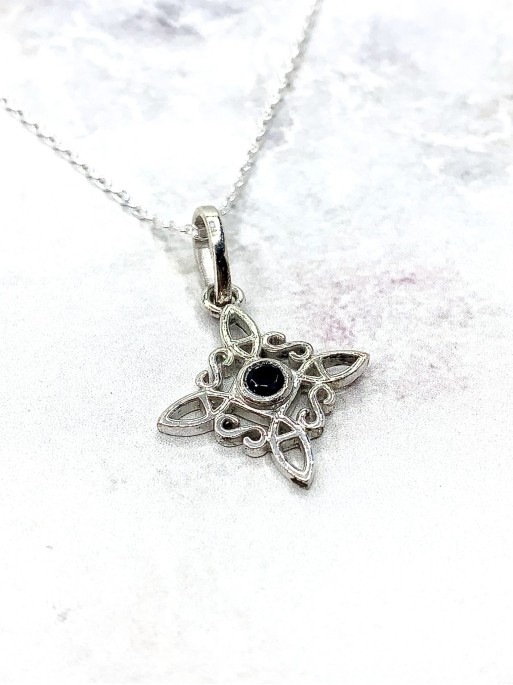 Witches Knot and Black obsidian 'Bridget' necklace