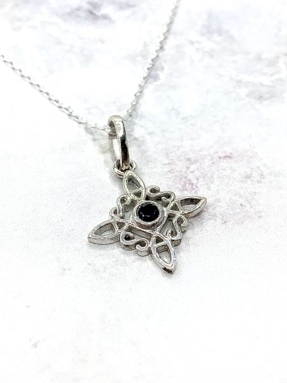 Witches Knot and Black obsidian 'Bridget' necklace