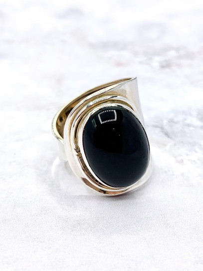 Anillo 'Irina' de Turmalina negra - Protección extrema