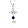 Triple protection silver necklace: Witch's Knot and Tetragrammaton - Lapis Lazuli