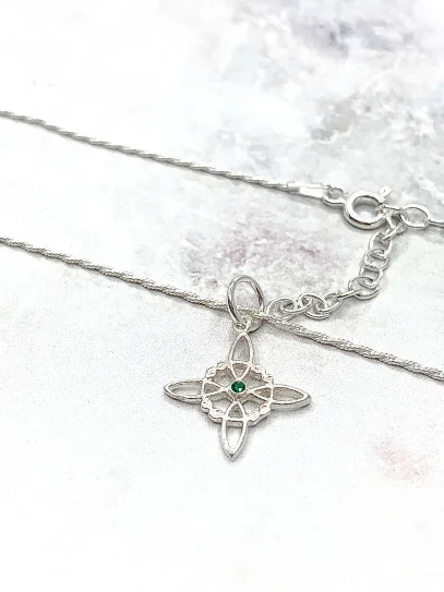 Witches Knot and Emerald 'Bridget' anklet