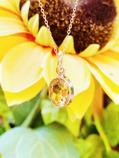 Collar Cuarzo Citrino facetado EXTRA CALIDAD - IMÁN DE DINERO