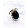 Anillo 'Irina' de Obsidiana negra - Espejo protector del alma