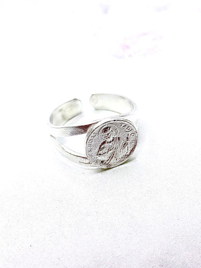 Anillo de San Judas Tadeo de plata - Patrón causas imposibles