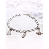 Pulsera TOP triple protección de plata: Nudo de Bruja, Cruz de Caravaca y Medalla de San Benito