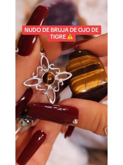 Collar 'Sabrina' de Nudo Brujas y Ojo de Tigre grande