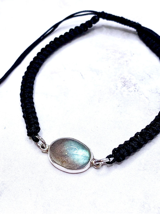 "Anisha" Labradorite & Macrame Bracelet