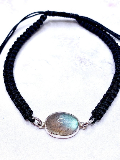 Polsera "Anisha" de Labradorita i macramé