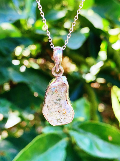 Collaret Llum Còsmica ✨ de Quars Herkimer de plata | Protecció i neteja