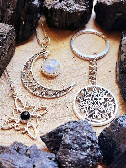 Llavero talismán de protección: Tetragramatón de plata