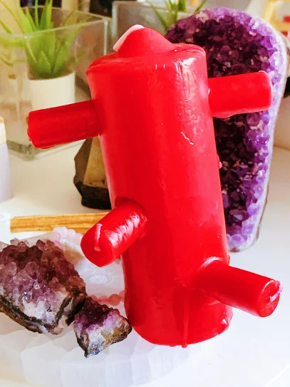Veló Espelma Roja de 7 Blens 🕯️ – Trenca Treballs, Elimina Bruixeria i el Mal