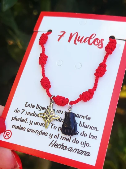 Polsera dels 7 nusos de DOBLE protecció - Puny de la figa i Nus de Bruixes
