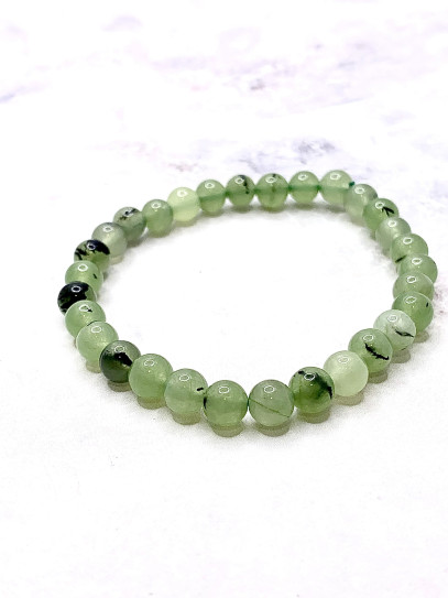 Pulsera 'Asha' de Prehnita 6mm | Serenidad y amor incondicional