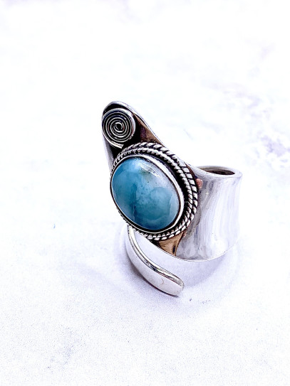 Larimar 'Infinite Energy' Ring - Peace and Communication
