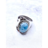 Anillo 'Sendero de Mineral' de Larimar - Paz y comunicación