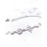 Pulsera triple protección de plata: Nudo de Bruja y Tetragramatón con Cuarzo blanco
